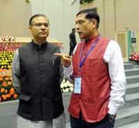 (left) Jayant Sinha, Minister of State for Finance with Chief Economic Adviser Arvind Subramanian during the Delhi Economics Conclave 2015, in New Delhi on 6th November 2015. (Photo: Tribhuvan Tiwari/Outlook). (left) Jayant Sinha, Minister of State for Finance with Chief Economic Adviser Arvind Subramanian during the Delhi Economics Conclave 2015, in New Delhi on 6th November 2015. (Photo: Tribhuvan Tiwari/Outlook).
